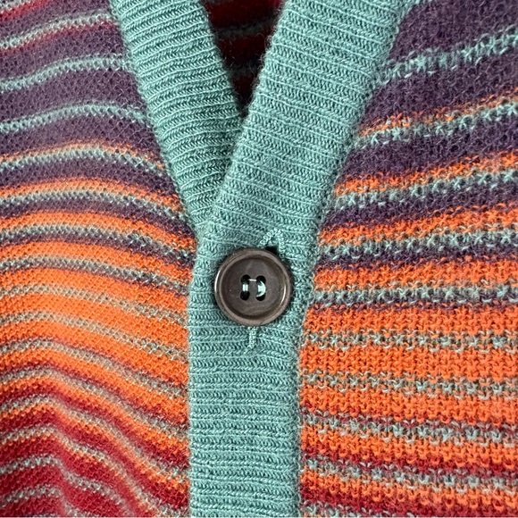 Mens Cashmere & Wool Blend Knit Vest Size Large Button Up Striped - Picture 5 of 12